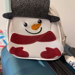 Snowman Kids Backpack with Red and Black Accents